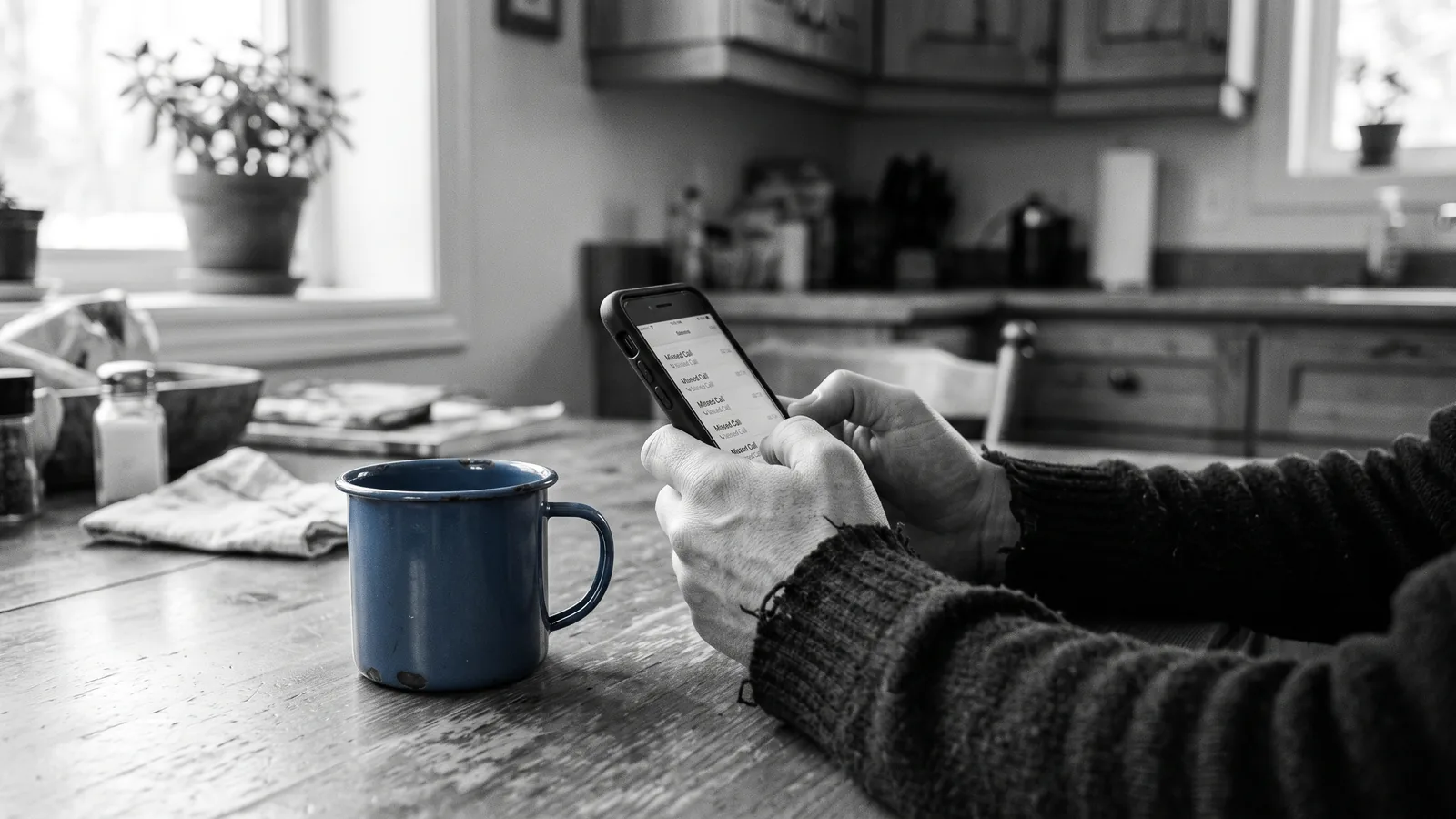 Mains crispées sur un téléphone aux appels répétés, signe de harcèlement locataire au Québec