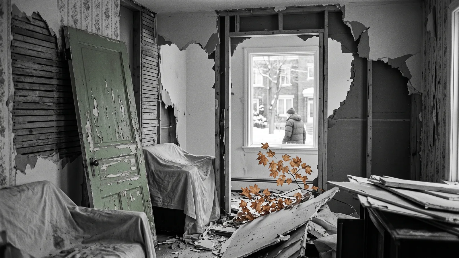 Modest apartment mid-demolition, renoviction and harassment pressure in Quebec