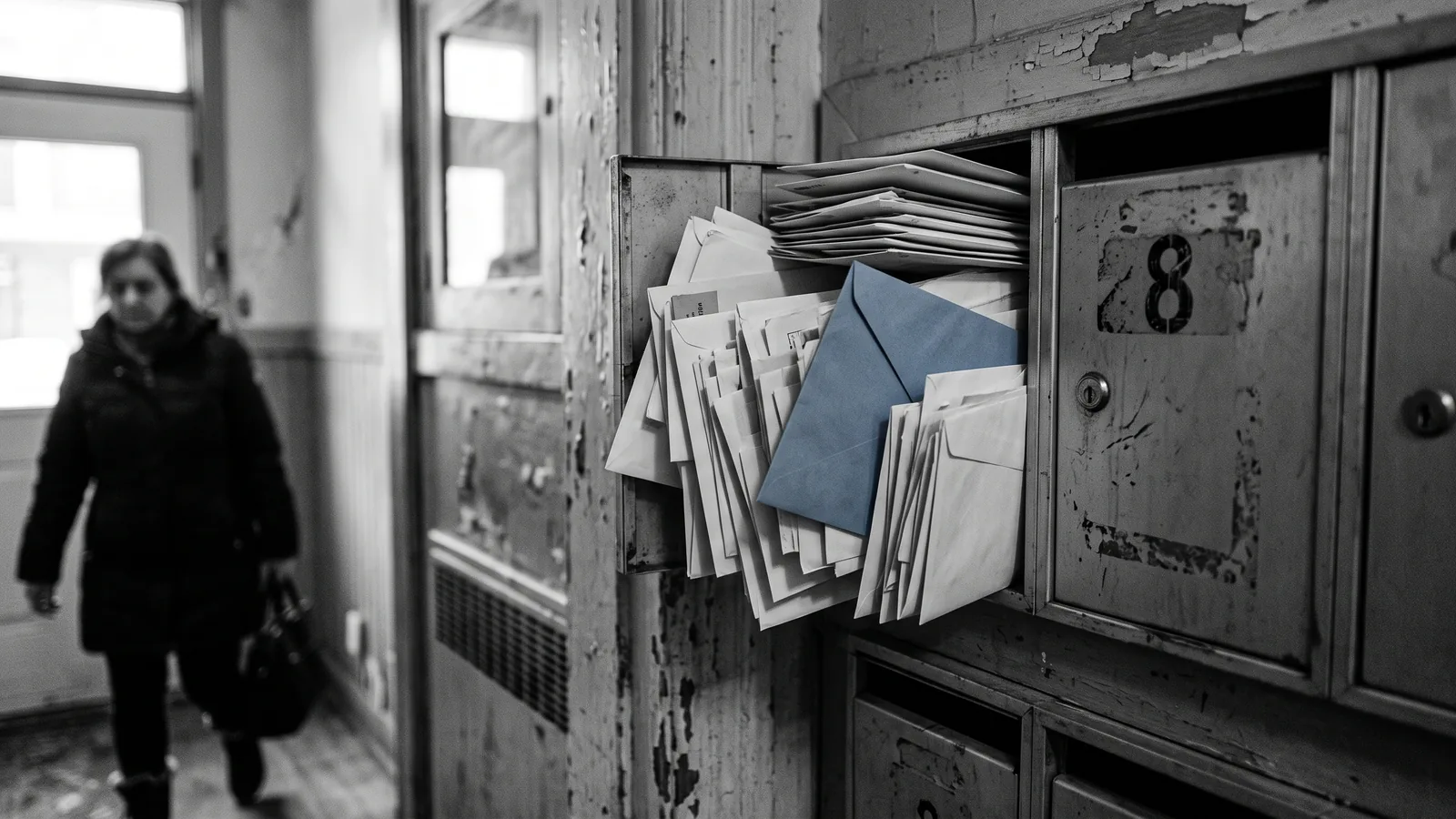 Mailbox stuffed with unopened envelopes, tenant who doesn't pay in Quebec