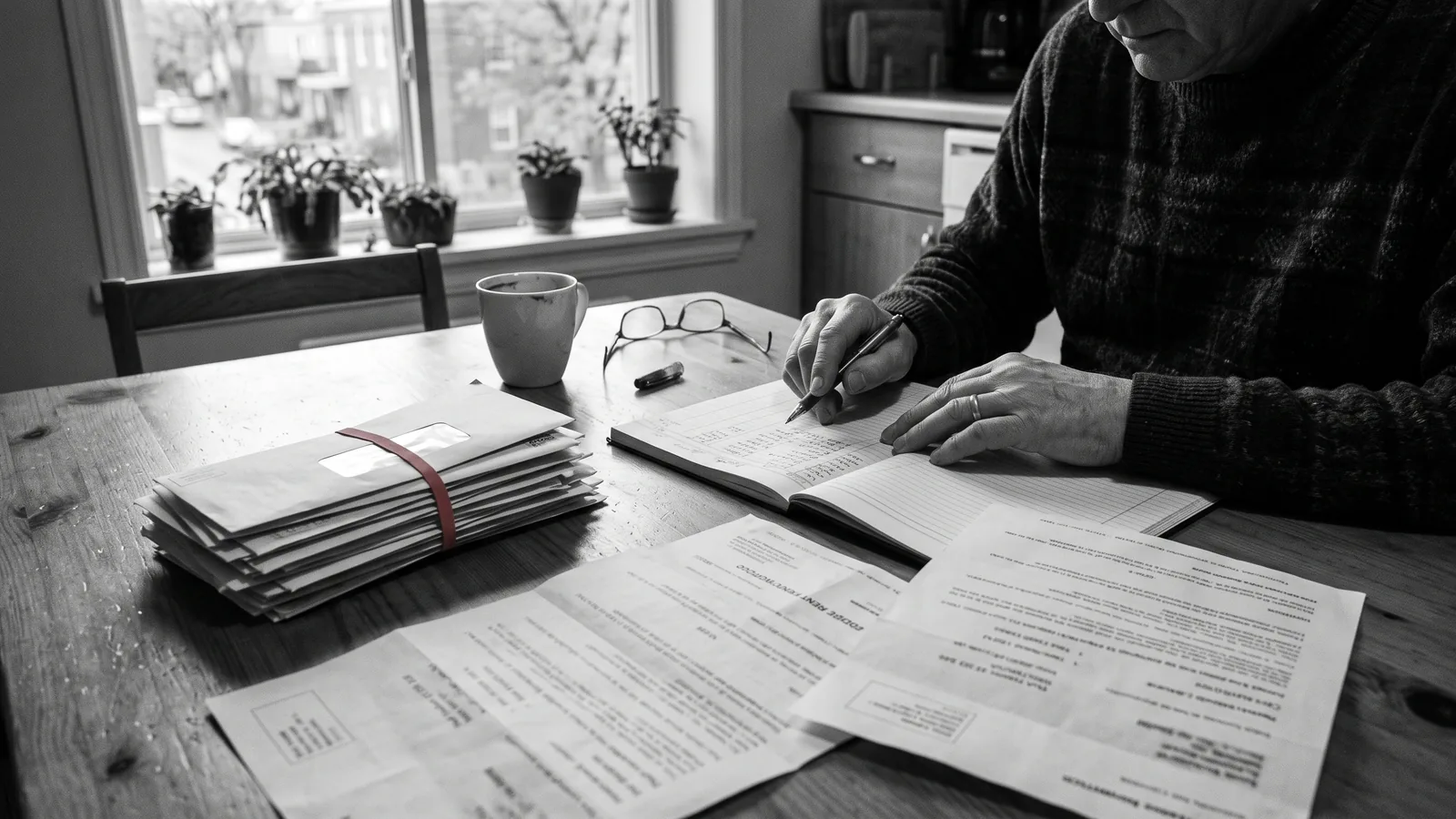 Rent ledger with unpaid rows on a desk — non-payment of rent and TAL remedies in Quebec