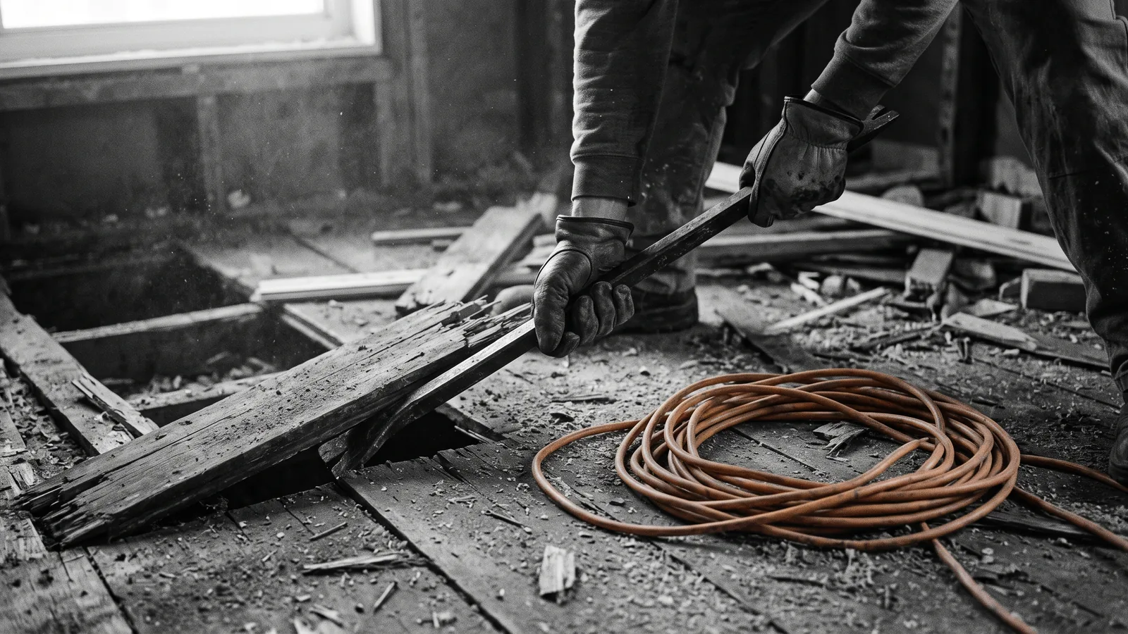 Plancher arraché lors de travaux majeurs menant à une éviction au Québec